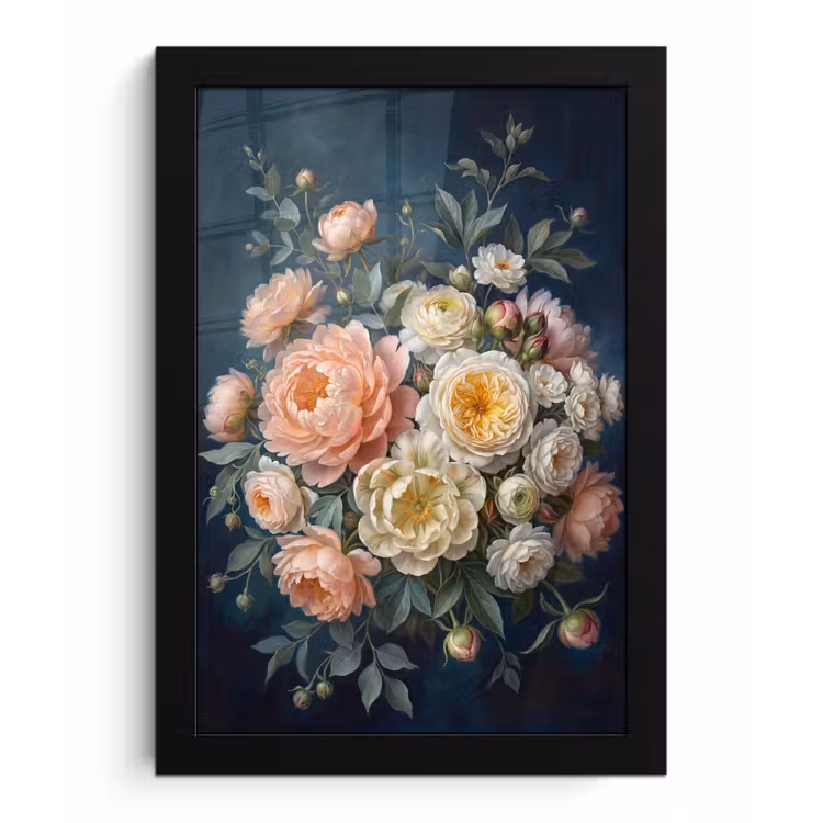 Bloemen - Boeket - Natuur - Klassiek - Kleurrijk fotolijst zwart zonder passe partout klein -3d