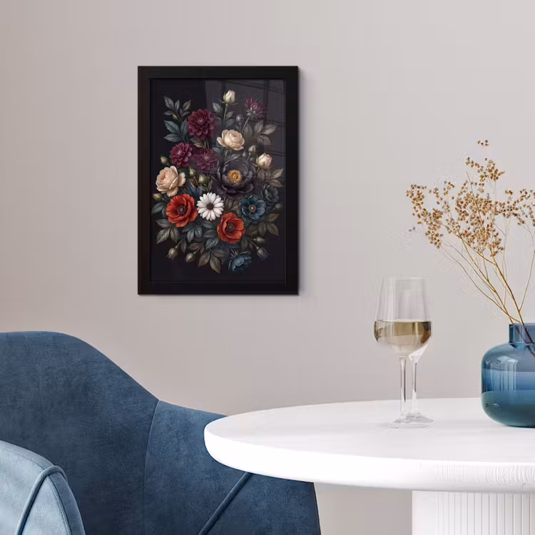 Bloemen - Boeket - Natuur - Klassiek - Weelderig fotolijst zwart zonder passe partout klein -sfeer4