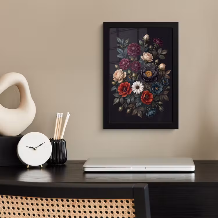 Bloemen - Boeket - Natuur - Klassiek - Weelderig fotolijst zwart zonder passe partout klein -sfeer1