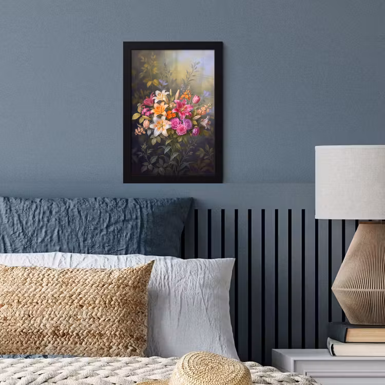 Bloemen - Boeket - Natuur - Kleurrijk - Modern fotolijst zwart zonder passe partout klein -sfeer3