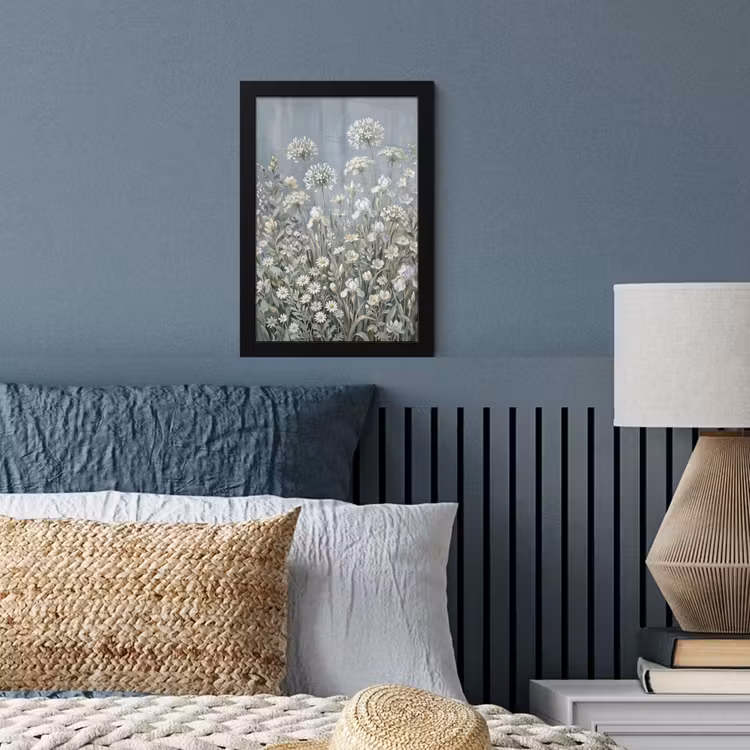 Bloemen - Botanisch - Blauw fotolijst zwart zonder passe partout klein -sfeer3