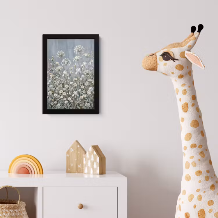 Bloemen - Botanisch - Blauw fotolijst zwart zonder passe partout klein -usfeer4_kinderkamer