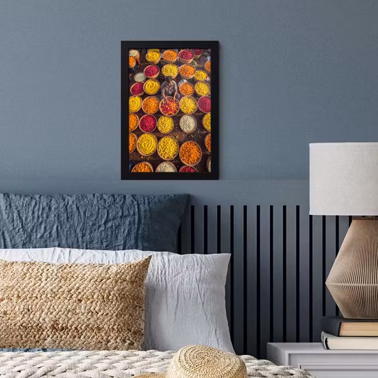 Poster met lijst - Bloemen - Markt - Kleurrijk - Bloemen - Markt - Kleurrijk fotolijst zwart zonder passe partout klein