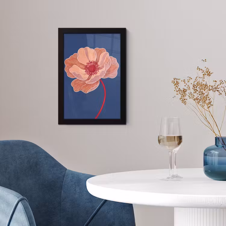 Poster met lijst - Bloemen - Modern - Abstract - Bloemen - Modern - Abstract fotolijst zwart zonder passe partout klein