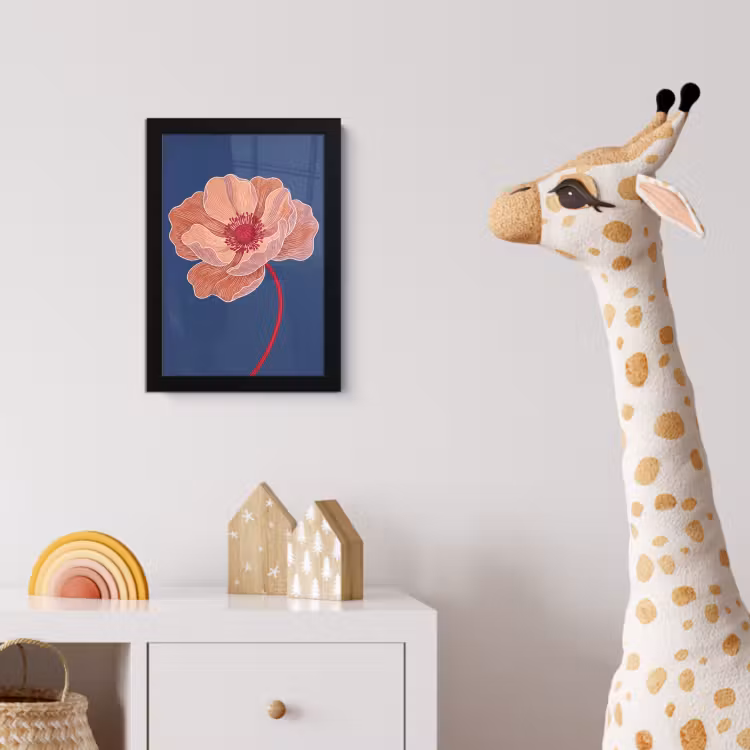 Poster met lijst - Bloemen - Modern - Abstract - Bloemen - Modern - Abstract fotolijst zwart zonder passe partout klein