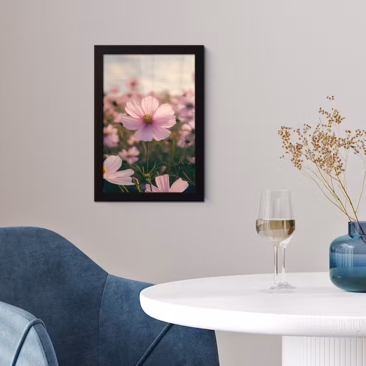 Bloemen - Paars - Wazig fotolijst zwart zonder passe partout klein -sfeer4