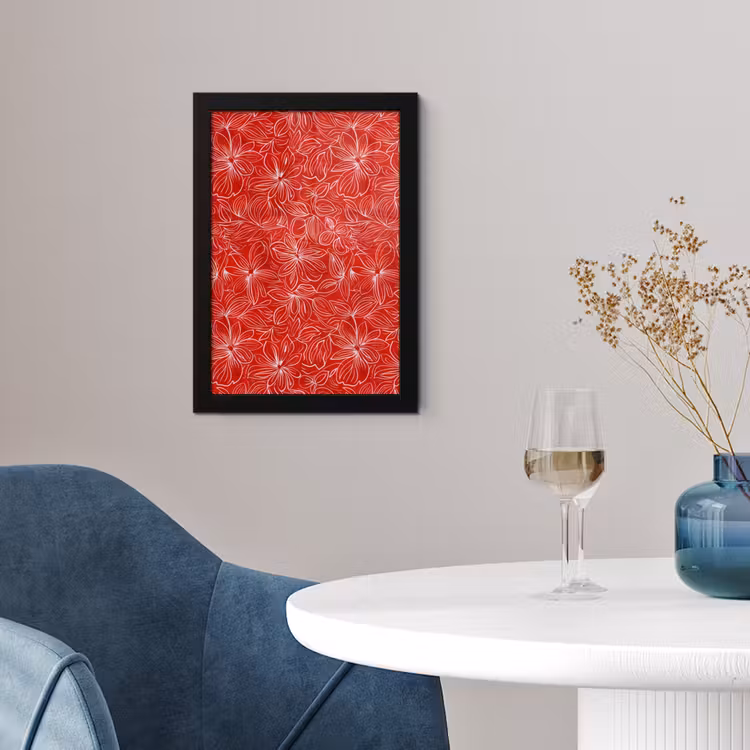 Bloemen - Patroon - Rood fotolijst zwart zonder passe partout klein 224 -sfeer4