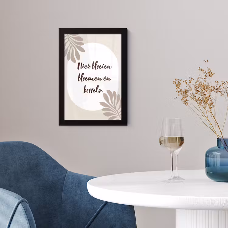 Bloemen - Quote - Zomer - Beige fotolijst zwart zonder passe partout klein -sfeer4