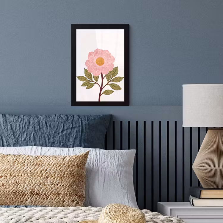 Poster met lijst - Bloemen - Roze - Illustratie - Bloemen - Roze - Illustratie fotolijst zwart zonder passe partout klein