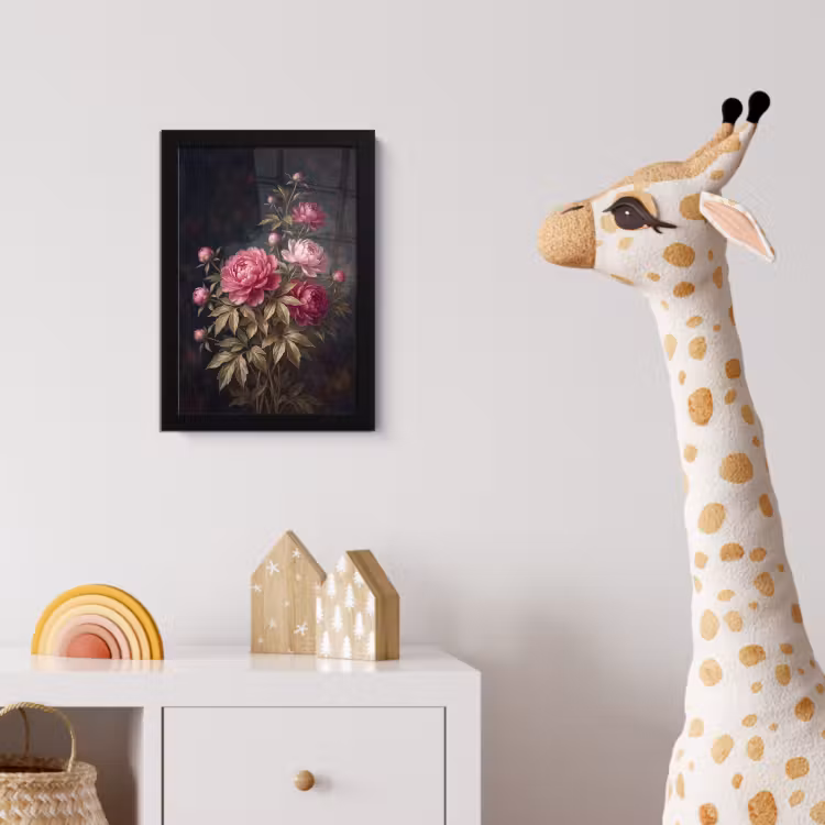 Bloemen - Roze - Klassiek - Natuur fotolijst zwart zonder passe partout klein -usfeer4_kinderkamer