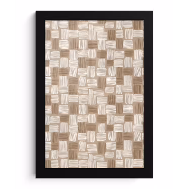 Blok - Patroon - Bruin fotolijst zwart zonder passe partout klein 224 -3d