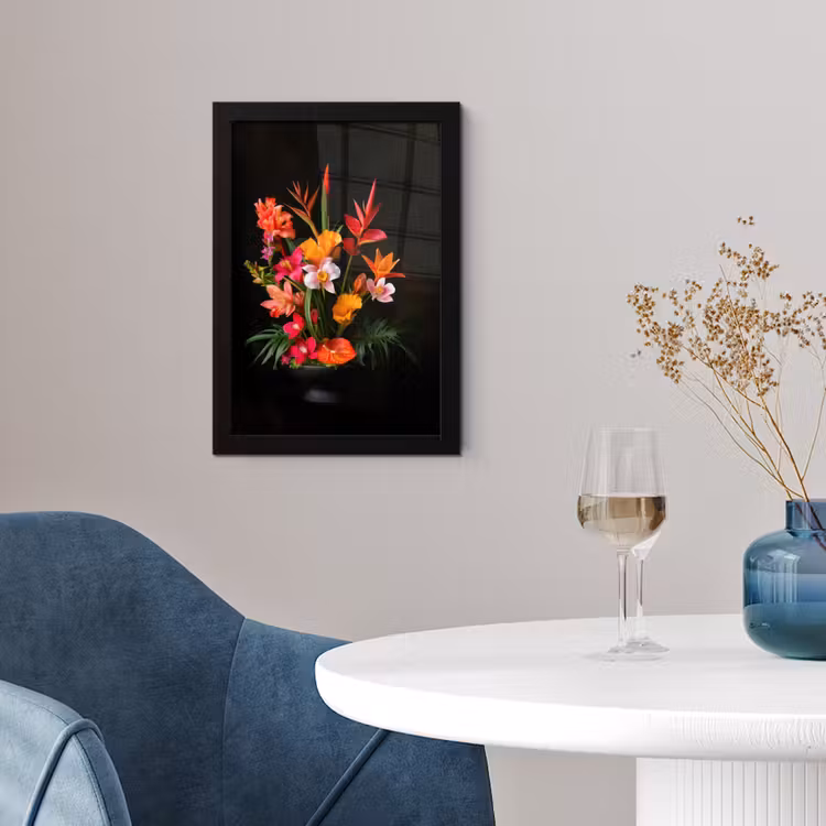 Boeket - Bloemen - Exotisch fotolijst zwart zonder passe partout klein -sfeer4
