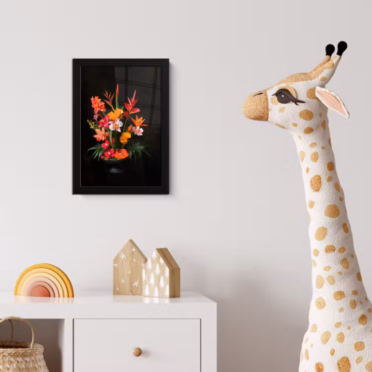 Boeket - Bloemen - Exotisch fotolijst zwart zonder passe partout klein -usfeer4_kinderkamer