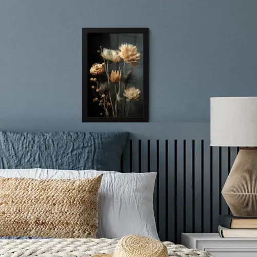 Boeket - Bloemen - Licht - Zwart fotolijst zwart zonder passe partout klein -sfeer3