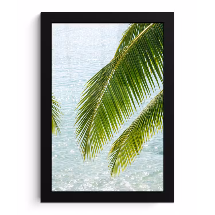 Boom - Bladeren - Water - Tropisch - Groen fotolijst zwart zonder passe partout klein -3d