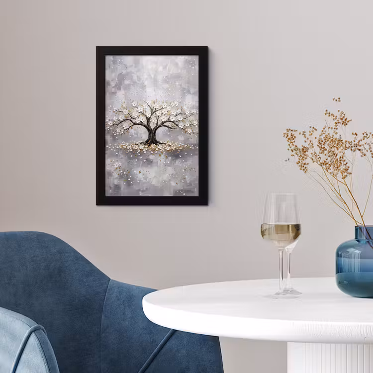 Boom - Bloemen - Natuur - Abstract - Wit fotolijst zwart zonder passe partout klein -sfeer4
