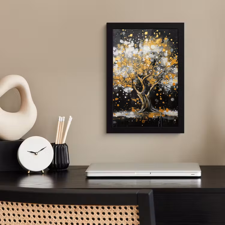Boom - Zwart - Goud - Wit - Modern fotolijst zwart zonder passe partout klein -sfeer1