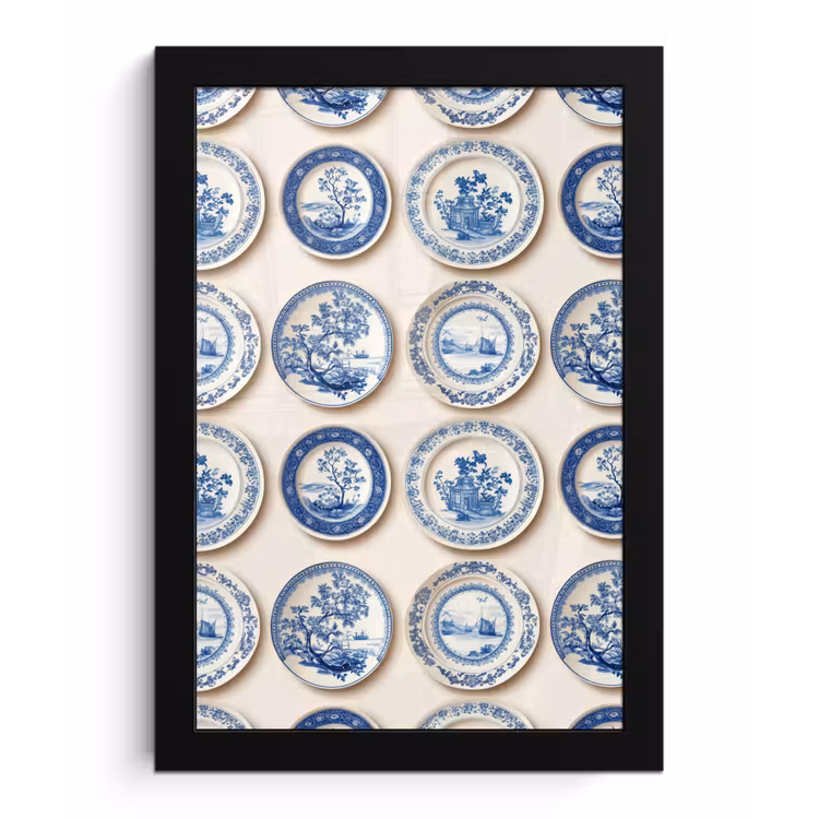 Borden - Bomen - Planten - Blauw fotolijst zwart zonder passe partout klein 224 -3d