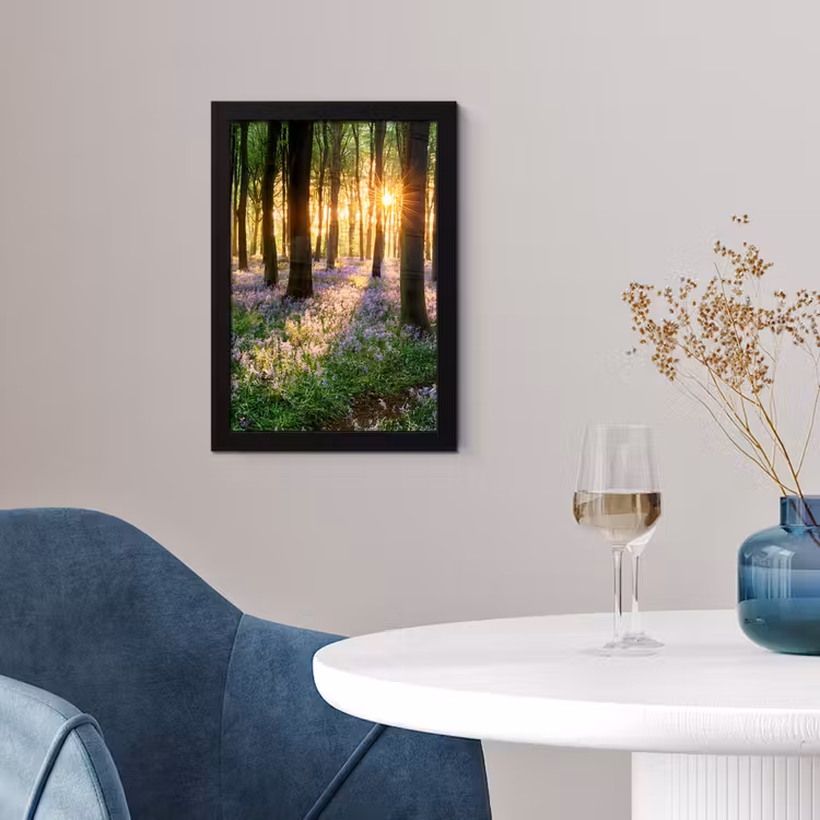 Bos - Bloemen - Lavendel - Zon - Paars - Natuur fotolijst zwart zonder passe partout klein -sfeer4