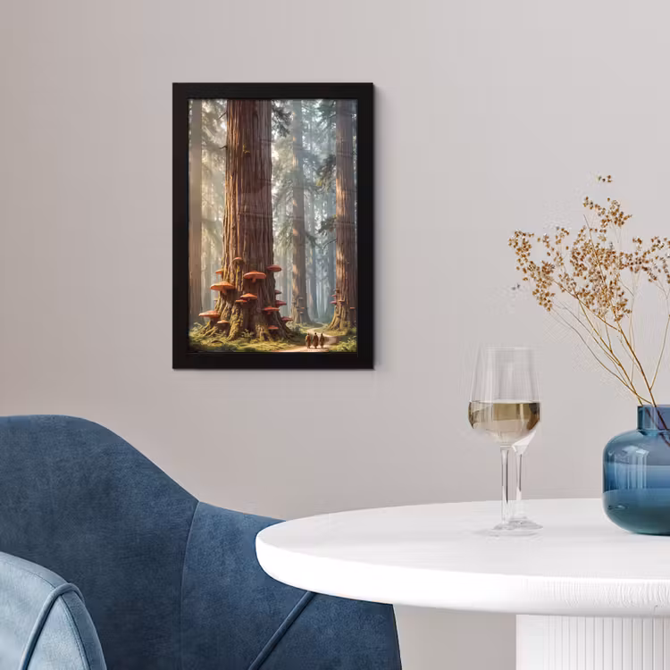 Poster met lijst - Bos - Bomen - Natuur - Bos - Bomen - Natuur fotolijst zwart zonder passe partout klein