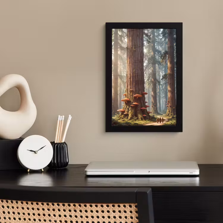 Poster met lijst - Bos - Bomen - Natuur - Bos - Bomen - Natuur fotolijst zwart zonder passe partout klein