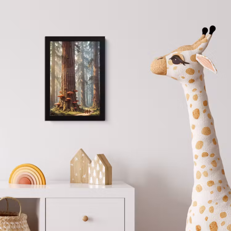 Poster met lijst - Bos - Bomen - Natuur - Bos - Bomen - Natuur fotolijst zwart zonder passe partout klein
