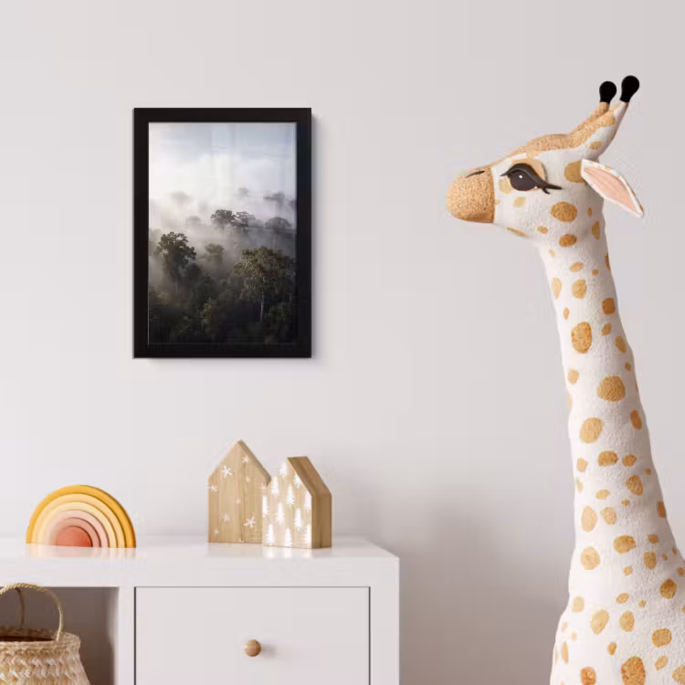 Bos - Mist - Natuur - Groen fotolijst zwart zonder passe partout klein -usfeer4_kinderkamer