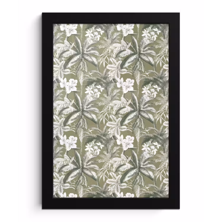 Botanisch - Bloemen - Groen fotolijst zwart zonder passe partout klein 224 -3d