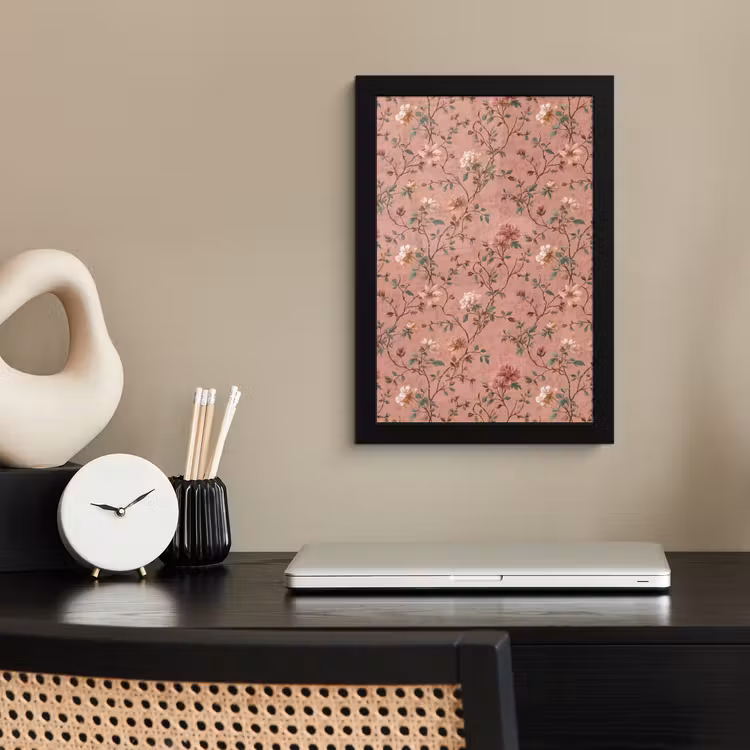 Botanisch - Bloemen - Roze fotolijst zwart zonder passe partout klein 224 -sfeer1