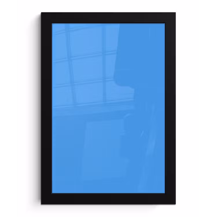 Bright - Azure - Blauw fotolijst zwart zonder passe partout klein 224 -3d