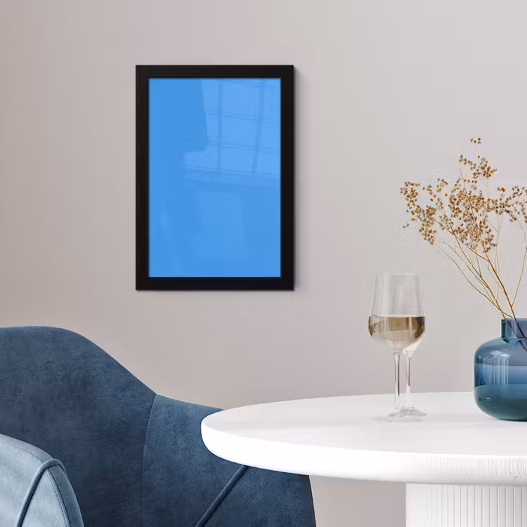 Bright - Azure - Blauw fotolijst zwart zonder passe partout klein 224 -sfeer4