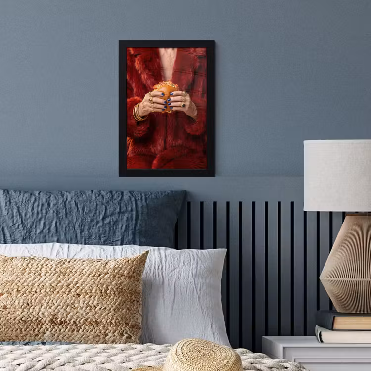 Broodje - Bontjas - Goud fotolijst zwart zonder passe partout klein -sfeer3