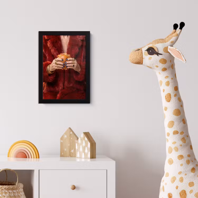 Broodje - Bontjas - Goud fotolijst zwart zonder passe partout klein -usfeer4_kinderkamer