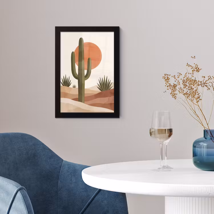 Cactus - Duinen - Modern - Landschap - Groen fotolijst zwart zonder passe partout klein -sfeer4