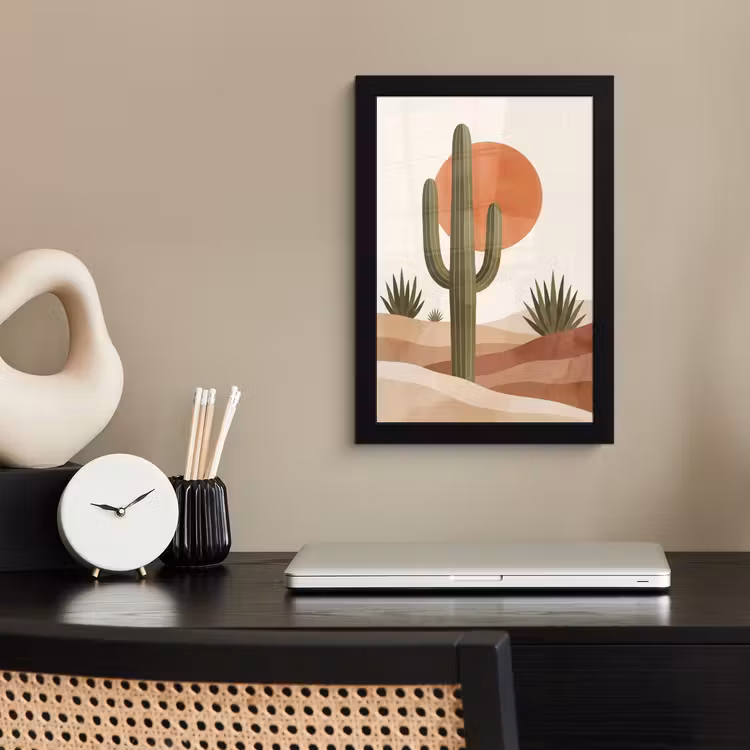 Cactus - Duinen - Modern - Landschap - Groen fotolijst zwart zonder passe partout klein -sfeer1