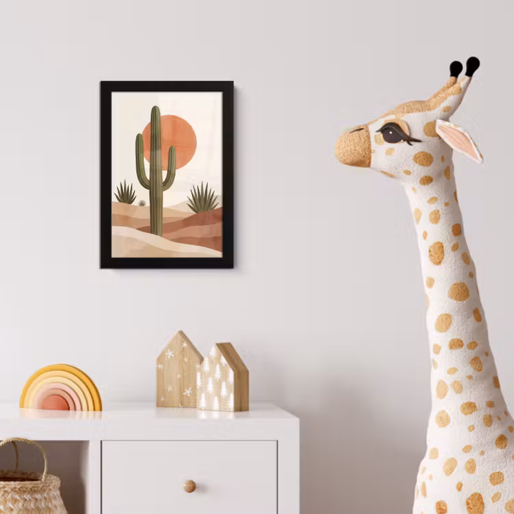Cactus - Duinen - Modern - Landschap - Groen fotolijst zwart zonder passe partout klein -usfeer4_kinderkamer