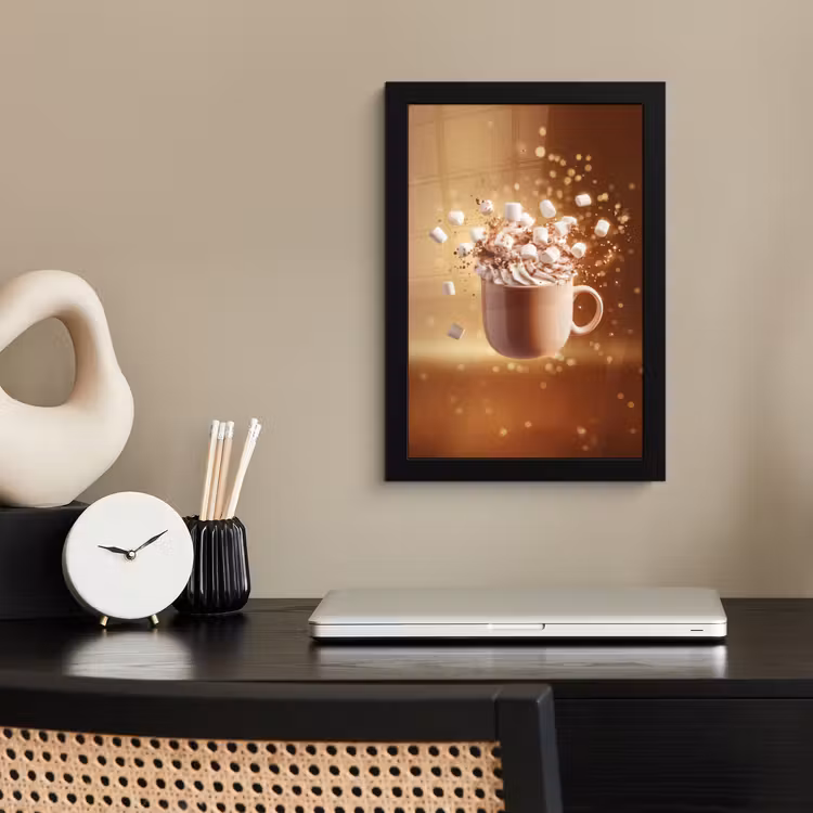 Chocomelk - Drinken - Warm - Bruin fotolijst zwart zonder passe partout klein -sfeer1