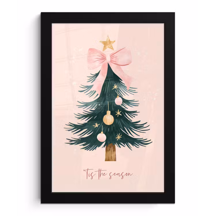 Christmas Season - Kerst - Kerstboom - Roze fotolijst zwart zonder passe partout klein -3d