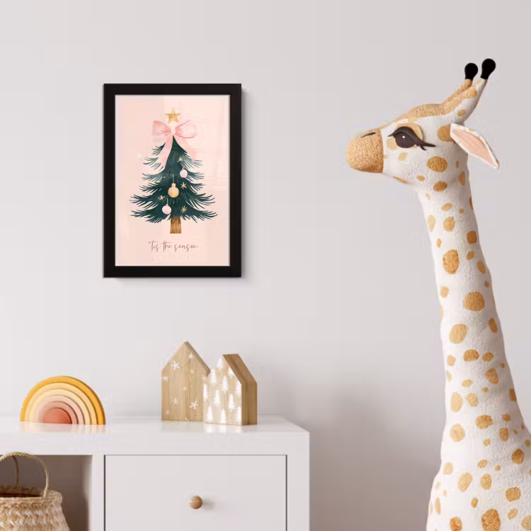 Christmas Season - Kerst - Kerstboom - Roze fotolijst zwart zonder passe partout klein -usfeer4_kinderkamer