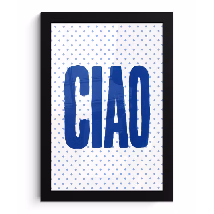 Ciao - Stippen - Roze - Wit fotolijst zwart zonder passe partout klein -3d