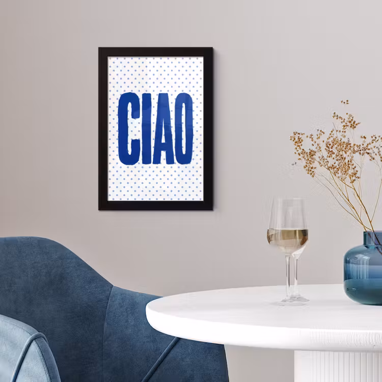 Ciao - Stippen - Roze - Wit fotolijst zwart zonder passe partout klein -sfeer4