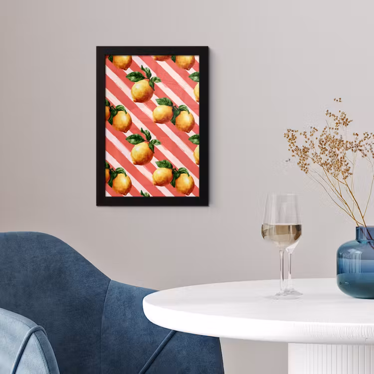 Citroen - Geïllustreerd - Oranje fotolijst zwart zonder passe partout klein 224 -sfeer4