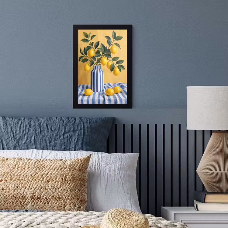 Poster met lijst - Citroen - Stilleven - Modern - Citroen - Stilleven - Modern fotolijst zwart zonder passe partout klein