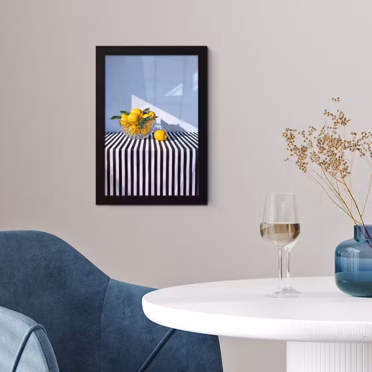 Poster met lijst - Citroenen - Fruit - Geel - Citroenen - Fruit - Geel fotolijst zwart zonder passe partout klein