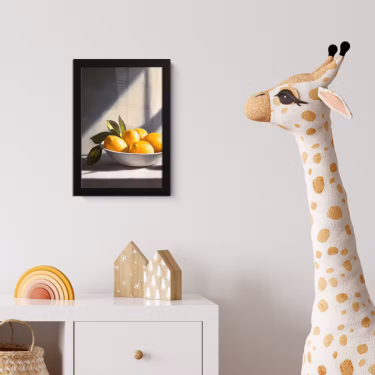 Citroenen - Stilleven - Geel fotolijst zwart zonder passe partout klein -usfeer4_kinderkamer