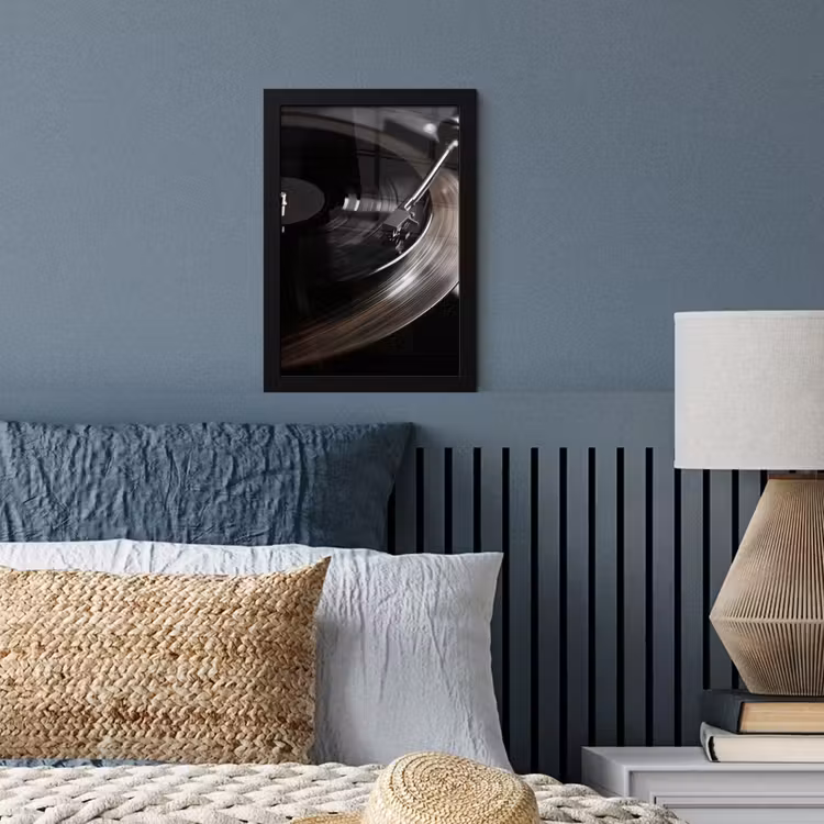 Close-up - Vinylplaat - Platenspeler - Zwart fotolijst zwart zonder passe partout klein -sfeer3