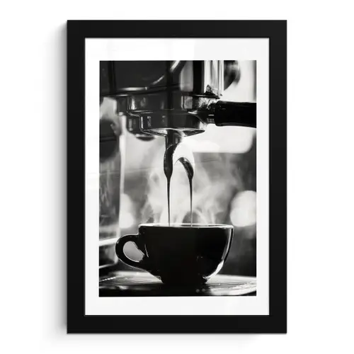 Coffee - Espresso - Koffiemachine - Kop fotolijst zwart zonder passe partout klein -3d