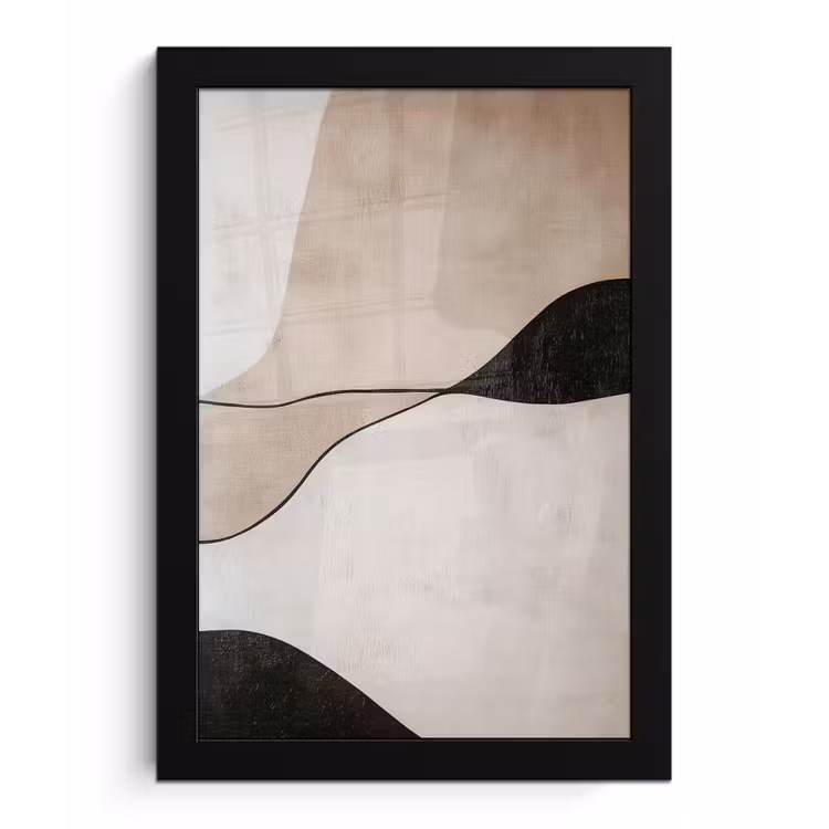 Contourlijnen - Abstracte landschap fotolijst zwart zonder passe partout klein -3d
