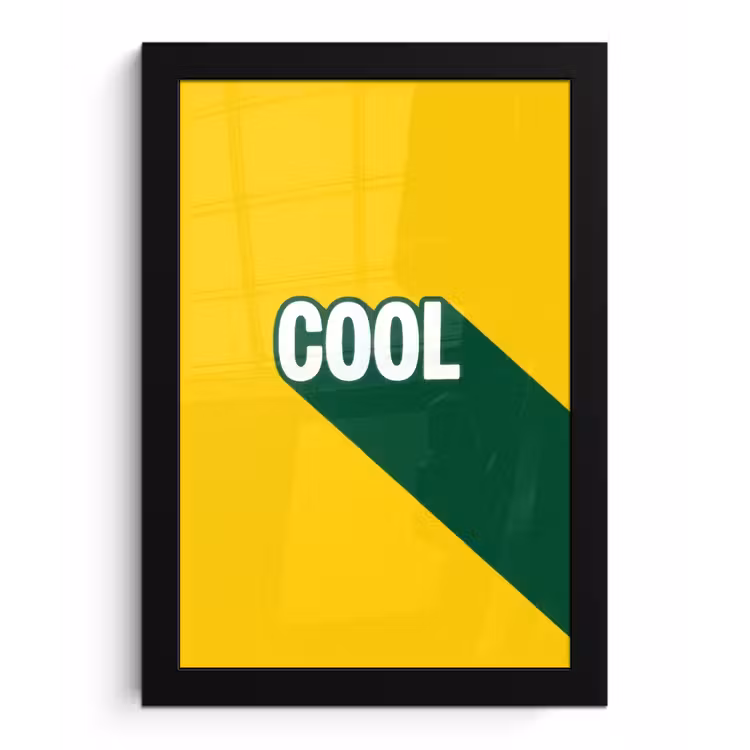 Cool - Geel - Groen fotolijst zwart zonder passe partout klein -3d