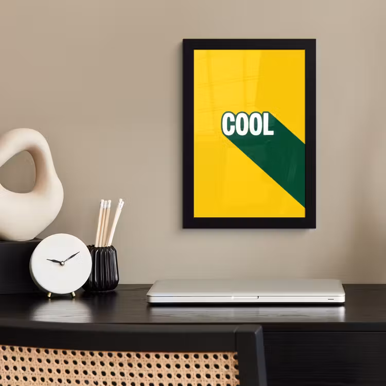 Cool - Geel - Groen fotolijst zwart zonder passe partout klein -sfeer1